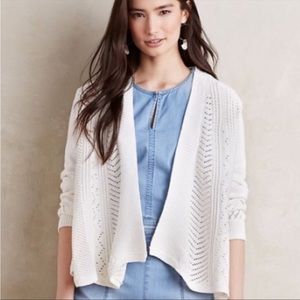 Anthropologie Rosie Neira Ivory Knit Nansen Cardigan Large